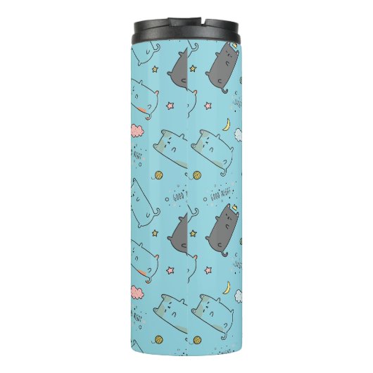 Bouteilles Isothermes Cute & Cozy Sleepy Cat Dreams Pattern (Dos)