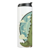 Bouteilles Isothermes Cute Dino Friend Anime Boy - Green Dinosaur (Tourné sur la gauche)