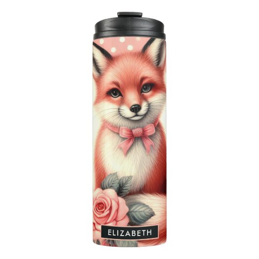 Bouteilles Isothermes Cute Floral Baby Fox (Devant)