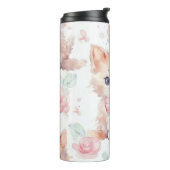 Bouteilles Isothermes Cute Fluffy Kittens avec Roses roses roses (Tourné sur la gauche)