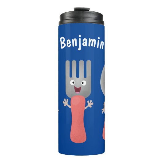 Bouteilles Isothermes Cute fourche couteau et cuillère dessin de couvert (Devant)