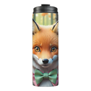 Bouteilles Isothermes Cute Fox avec arc vert et rose