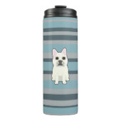 Bouteilles Isothermes Cute French Bulldog Blue Striped (Devant)