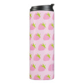Bouteilles Isothermes Cute Girly Pink Strawberry Pattern Personalised (Tourné sur la gauche)