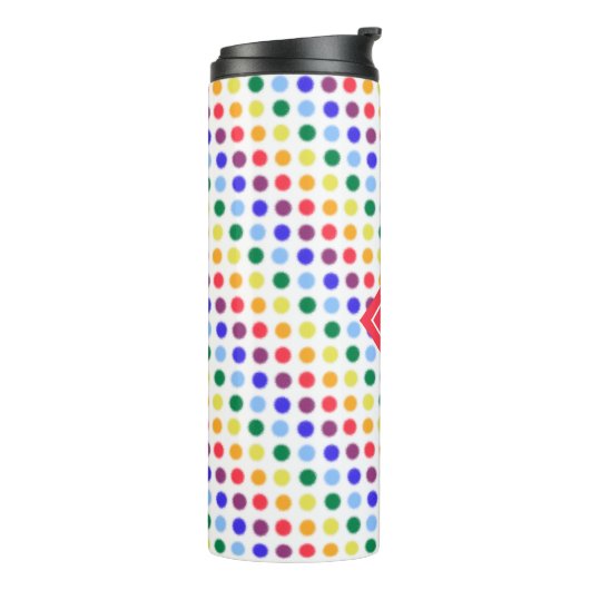 Bouteilles Isothermes Cute Girly Rainbow Pois personnalisés (Tourné sur la gauche)