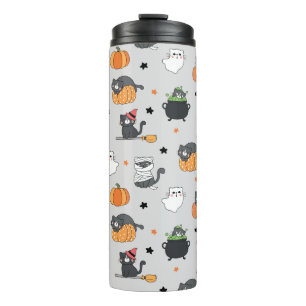 Bouteilles Isothermes Cute Halloween Chats et Fantômes Motif