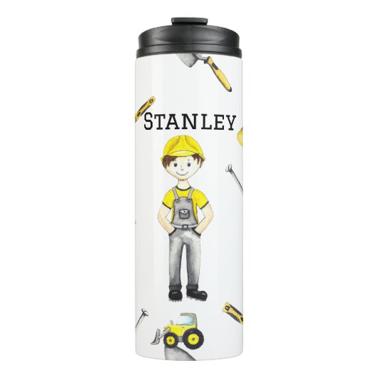 Bouteilles Isothermes Cute Jaune Construction Camion Motif (Devant)