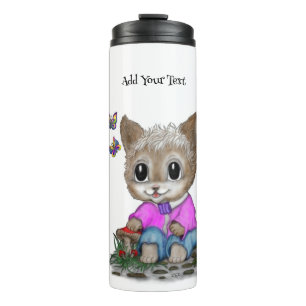 Bouteilles Isothermes Cute Kitty Chat et Papillon