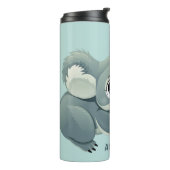 Bouteilles Isothermes Cute Koala nom personnalisé & texte tumbler (Tourné sur la gauche)