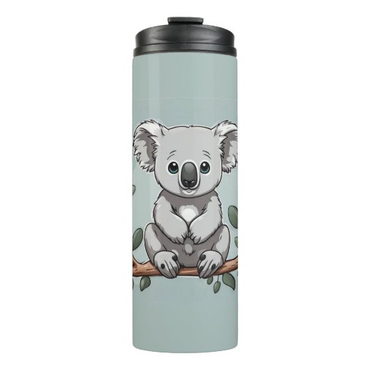 Bouteilles Isothermes Cute koala ours sur turquoise (Devant)