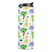 Bouteilles Isothermes Cute Neon Aquarelle Dinosaur Motif (Tourné sur la gauche)