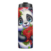Bouteilles Isothermes Cute Panda Red Rose Bouquet Wrap (Devant)