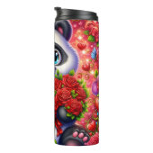 Bouteilles Isothermes Cute Panda Red Rose Bouquet Wrap (Tourné sur la droite)