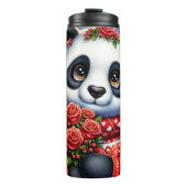 Bouteilles Isothermes Cute Panda Winter Rose Bouquet Wrap (Devant)