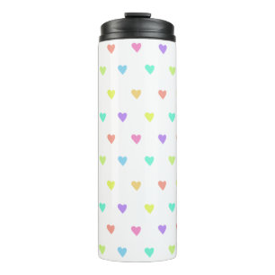 Bouteilles Isothermes Cute Pastel Rainbow Hearts Motif