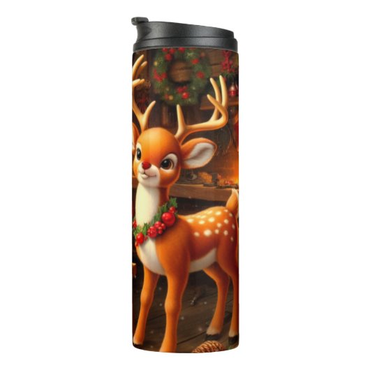 Bouteilles Isothermes Cute Père Noël et Reindeer (Tourné sur la droite)