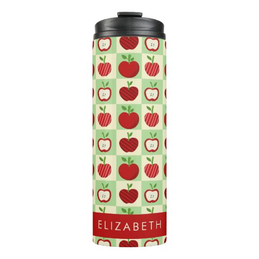 Bouteilles Isothermes Cute Personalized Apple Pattern Check (Devant)