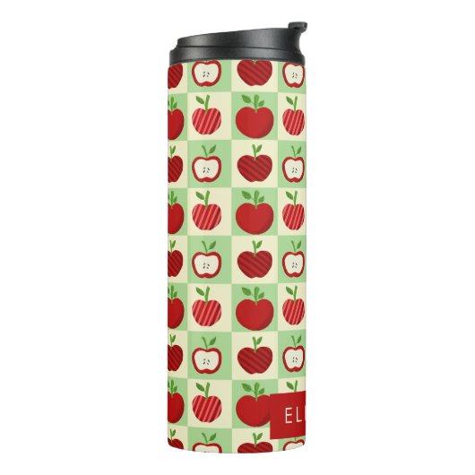 Bouteilles Isothermes Cute Personalized Apple Pattern Check (Tourné sur la gauche)