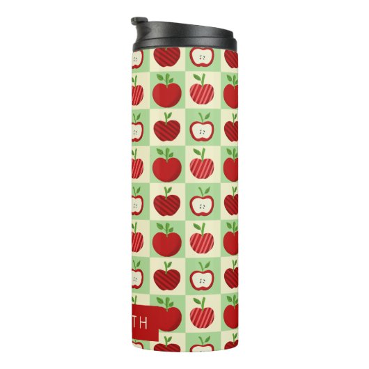 Bouteilles Isothermes Cute Personalized Apple Pattern Check (Tourné sur la droite)