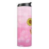 Bouteilles Isothermes Cute personnalisée Kawaii Chat Holding Fleur (Tourné sur la gauche)