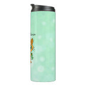 Bouteilles Isothermes Cute personnalisée Kawaii Chat Holding Fleur (Tourné sur la droite)