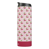 Bouteilles Isothermes Cute Pink Cherry Pattern Personalised (Tourné sur la droite)