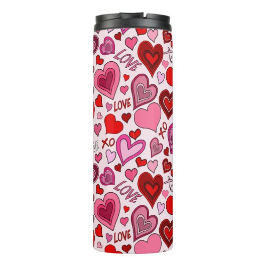 Bouteilles Isothermes Cute Pink Red Hearts Blush Love Pattern (Dos)
