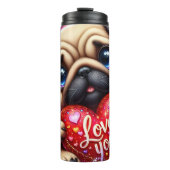 Bouteilles Isothermes Cute Pug Puppy Love Heart (Devant)