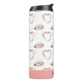 Bouteilles Isothermes Cute rose blanc Motif de coeur floral (Tourné sur la gauche)
