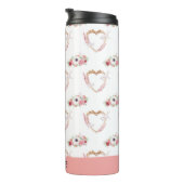 Bouteilles Isothermes Cute rose blanc Motif de coeur floral (Tourné sur la droite)