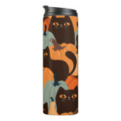 Bouteilles Isothermes Cute seamless pattern with black cats and pumpkins (Tourné sur la droite)
