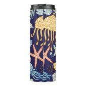 Bouteilles Isothermes Cute seamless pattern with jellyfish, shells, fish (Dos)