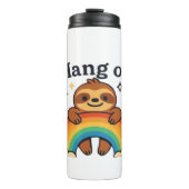 Bouteilles Isothermes Cute Sloth �Hang On� Rainbow Positive Quote Sticke (Devant)
