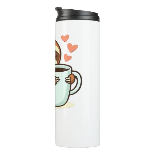 Bouteilles Isothermes Cute Sloth Hugging Big Coffee Cup Premium T-Shirt (Tourné sur la droite)