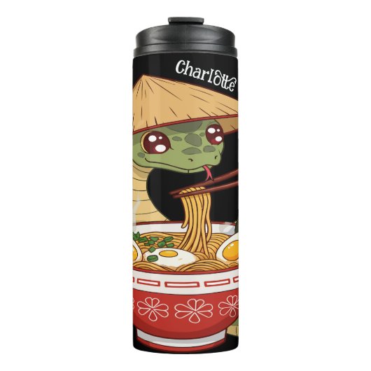 Bouteilles Isothermes Cute Snake : Fête de Ramen, Casquette asiatique (Devant)