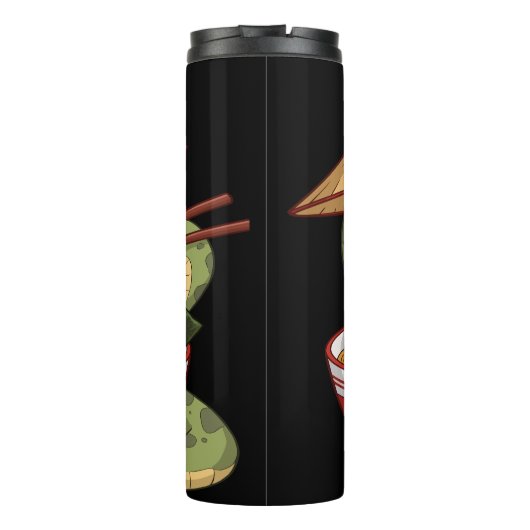 Bouteilles Isothermes Cute Snake : Fête de Ramen, Casquette asiatique (Dos)