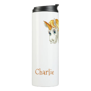 Bouteilles Isothermes Cute Unicorn nom personnalisé tumbler