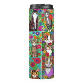 Bouteilles Isothermes Cute Whimsical Folk Art Chats et Fleurs Couette (Dos)