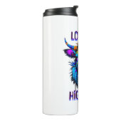 Bouteilles Isothermes Cyberpunk Coloré Ai Highland Cow (Tourné sur la gauche)