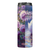 Bouteilles Isothermes Cygnet blanc avec Roses violets (Dos)