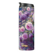 Bouteilles Isothermes Cygnet blanc avec Roses violets (Tourné sur la droite)
