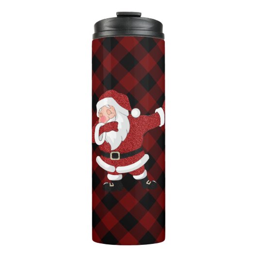 Bouteilles Isothermes Dabbing Red Plaid Santa Claus | Fun Rustic Buffalo (Devant)