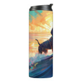 Bouteilles Isothermes Dachshund Beach Surf Peinture (Tourné sur la gauche)