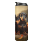 Bouteilles Isothermes Dachshund Chiot Automne Citrouille de plaisir (Tourné sur la droite)