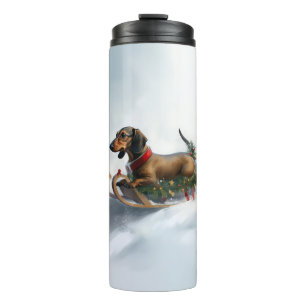 Bouteilles Isothermes Dachshund hiver neige de Noël