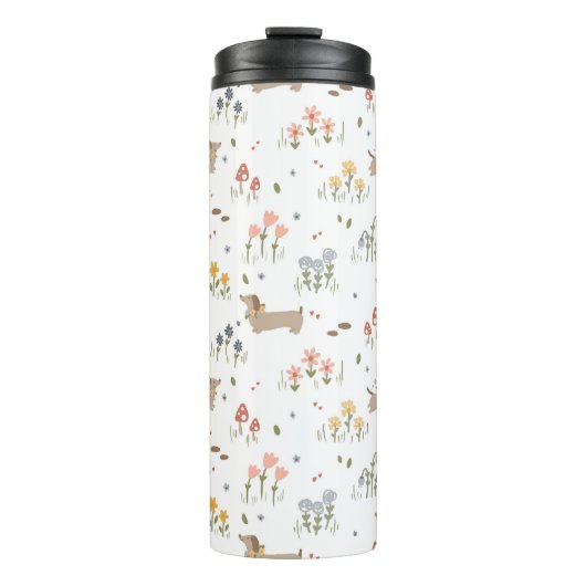 Bouteilles Isothermes Dachshund Lover Weiner Chien Saucisse Chien Fleur  (Devant)