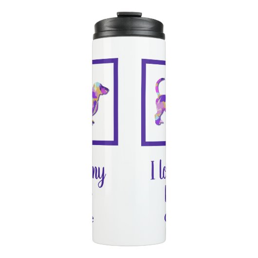 Bouteilles Isothermes Dachshund mignon chien Silhouette Purple PY&B (Devant)