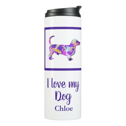Bouteilles Isothermes Dachshund mignon chien Silhouette Purple PY&B (Tourné sur la gauche)