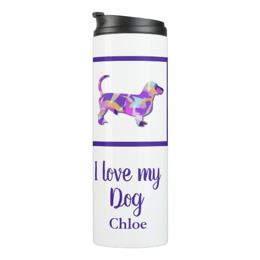 Bouteilles Isothermes Dachshund mignon chien Silhouette Purple PY&B (Tourné sur la droite)