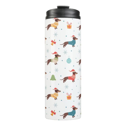 Bouteilles Isothermes Dachshunds dans le Motif des pulls de Noël (Devant)
